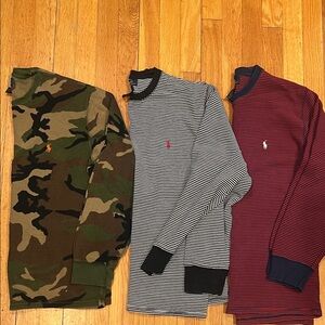 Polo by Ralph Lauren Camouflage and Striped Long Sleeve Tees